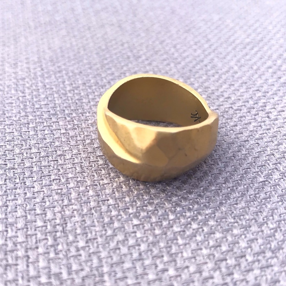 Kenneth Cole Matt Gold toned Modernist Ring